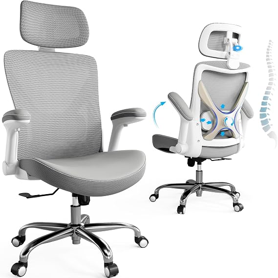 Ergonomic Office Chair:Home Office Desk Chairs with Headrest Lumbar Support
