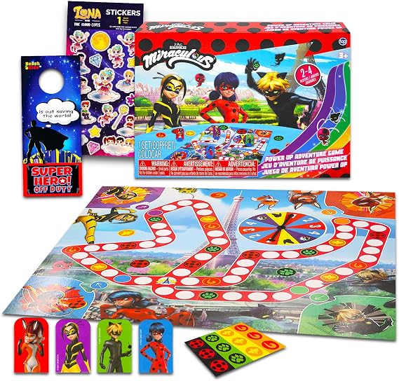 Miraculous Ladybug Power Up Game for Kids - Miraculous Ladybug Bundle with Power Up Adventure Game Plus Miraculous Ladybug Stickers (Miraculous Ladybug Gifts)