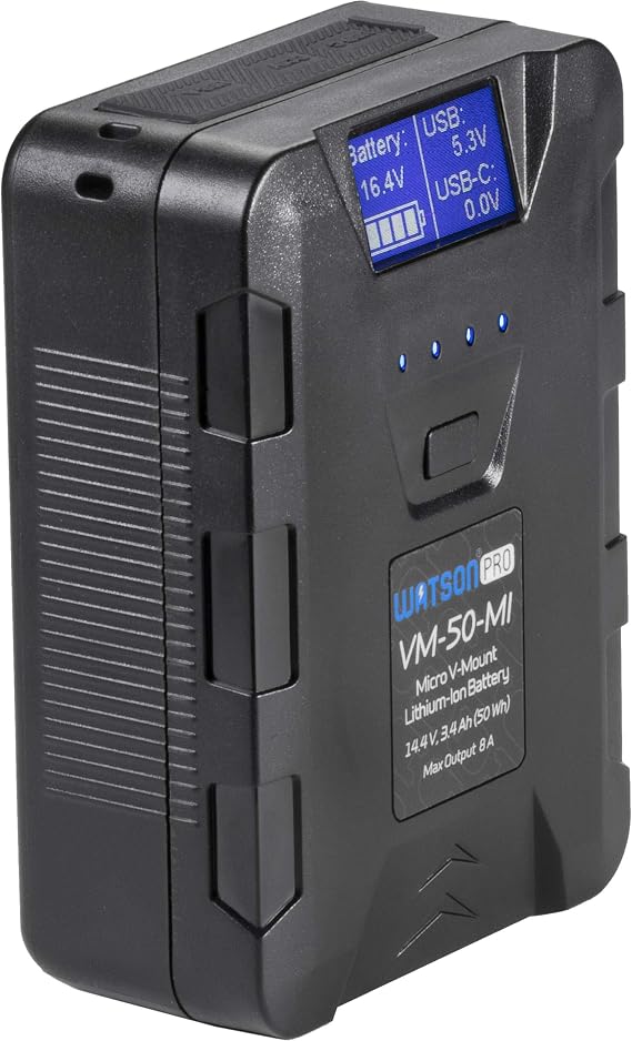 Watson 14.4V 50Wh Micro V-Mount Battery with USB Type-C Port