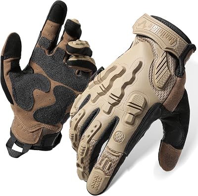 ZUNE LOTOO Touchscreen Tactical Gloves Men with Kevlar-Lined & TPR Impact Protection for Motorcycle Paintball Airsoft Range WorkBlackRedGreenTan