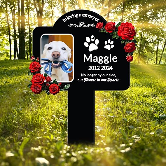 Personalized Pet Grave Marker, Custom Dog Memorial Plaque
