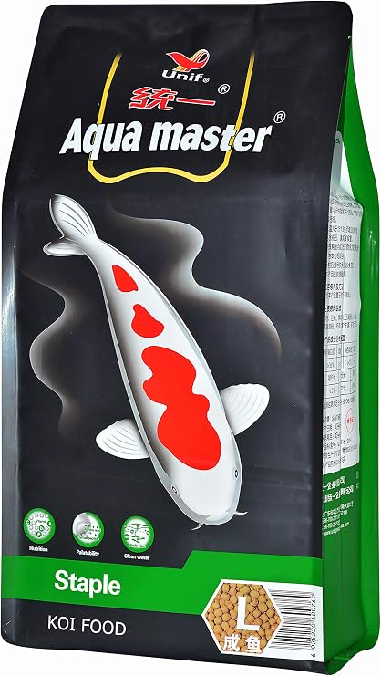 Aqua Master Koi Staple Fish Food Large Pellet, 11-Pound