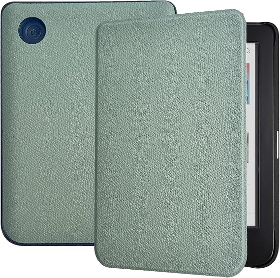 Caweet Case for Kobo Clara Colour/Kobo Clara BW 6 Inch 2024 Release, Ultra Lightweight PU Leather Shell Cover with Auto Wake/Sleep, Green