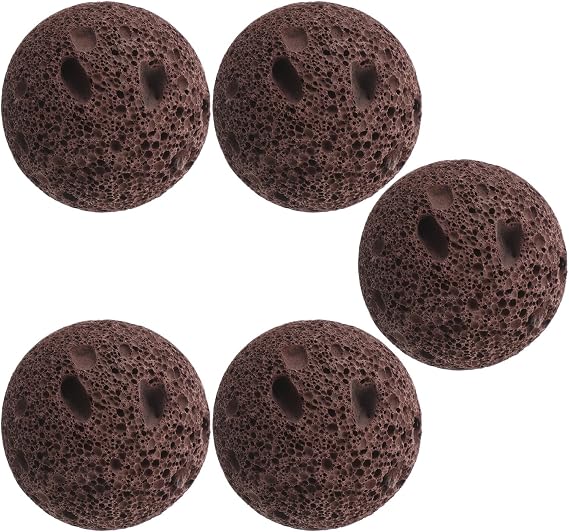 GALPADA Natural Volcanic Sauna Stones 5pcs 4cm Crimson Rock Sauna Steam Heater Accessories for Steam Room Heating Replacement Set