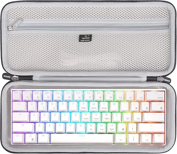 Aproca Keyboard Case Compatible with RK Royal KLUDGE RK61 / Razer Huntsman Mini/Keychron K7 Ultra-Slim Wired 60% Mechanical Gaming Keyboard, Portable Storage Bag for Accessories (Case Only)