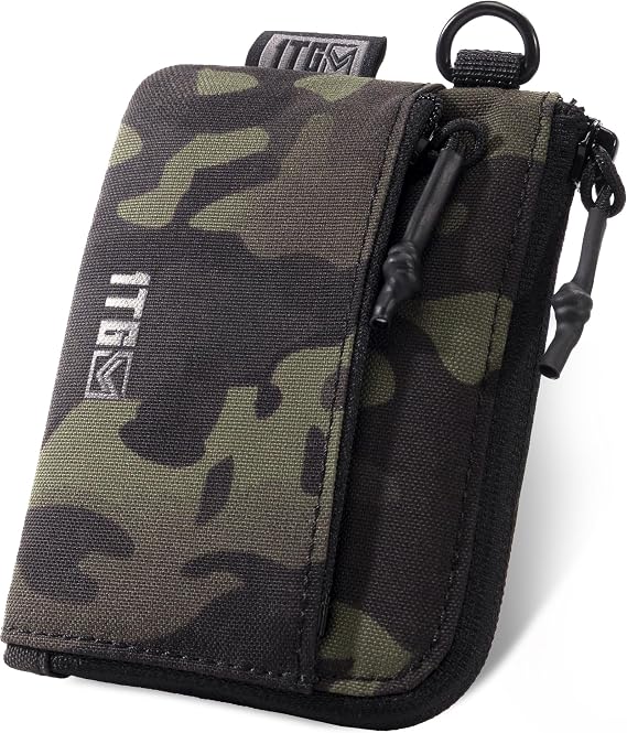 Coin Purse, 500D NYLON Small Coin Pouch for Men, Zipper Coin Pouch | Features ID card holder, compact money pouch design in simple style. Portable zipper wallet for men's daily EDC storage