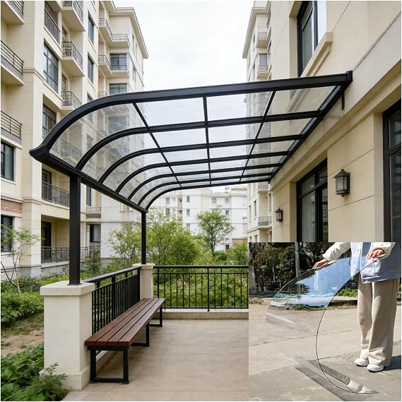Polycarbonate Sheets Roof Sheets, Clear Polycarbonate Roofing Sheet Acrylic Plastic Sheet Pergola Roofing Canopy Cover for Greenhouse Shed Carport(1.56x8m/5.12x26.24ft)