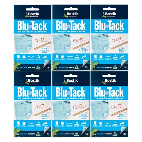 Paialco 6-Pack Blu-Tack Reusable Adhesive (75g/pc)