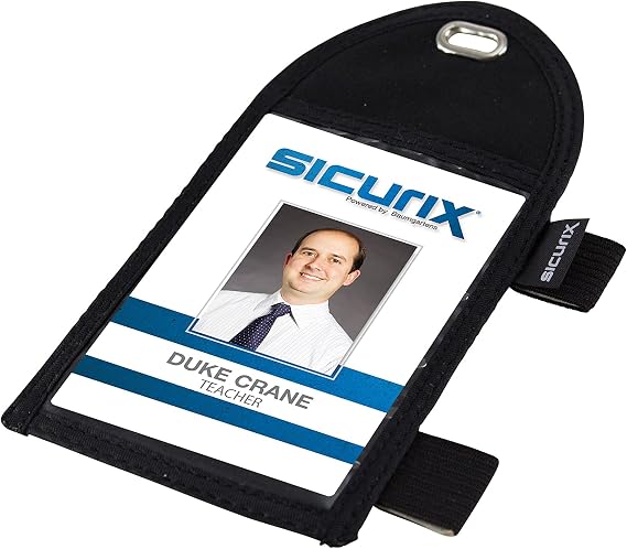 SICURIX Vertical Badge Holder with Pen Loop, Black (55710)