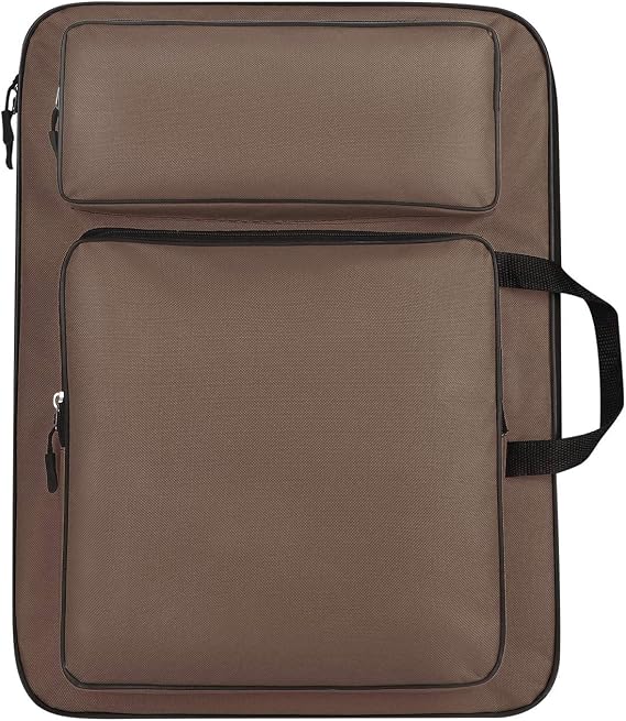 haozaikeji A3 Artist Portfolio Carry Case Bag Portable Waterproof Canvas Shoulder Bag Painting Pad Backpack for Sketching Painting Art Supplies with Shoulder Straps & Carry Handle