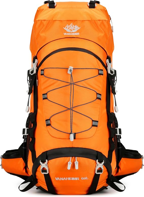 60L Travel Hiking Camping Backpack with Rain Cover, Backpack Water Resistant,Climbing Backpack for Men Women