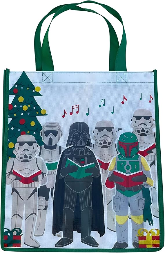 Star Wars, Darth Vader, Storm Troopers, and Boba Fett Christmas Large Reusable Tote Bag ...