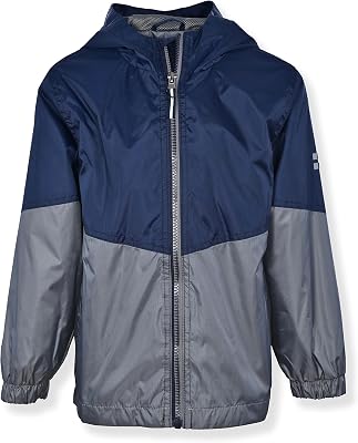 Swiss Alps Boys Waterproof Hooded Rain Jacket Kids Outdoor Windbreaker Lightweight Raincoats for Kids Wind Resistant