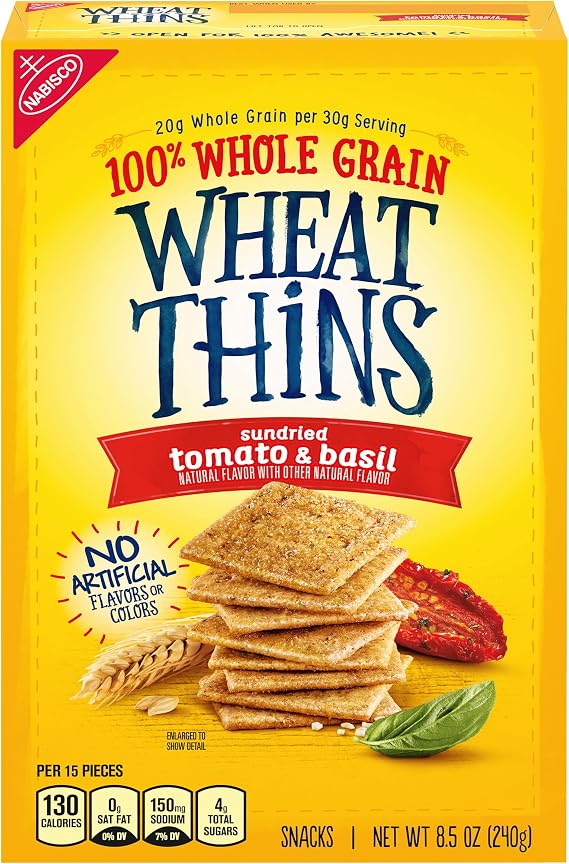 Wheat Thins Sundried Tomato & Basil Whole Grain Wheat Crackers, 8.5 Oz, 1Count