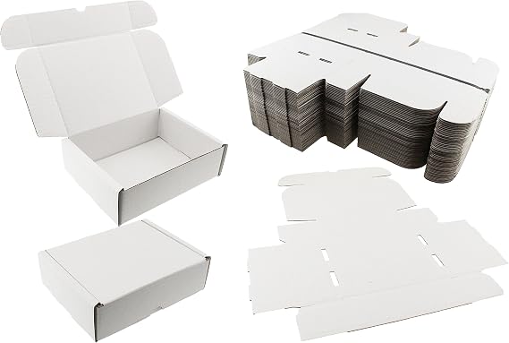 10 x WHITE SHIPPING BOXES POSTAL MAILING GIFT WEDDING PACKET SMALL PARCEL CARDBOARD SIZE: 18cm x 14cm x 6cm 7" x 5.5" x 2.25"