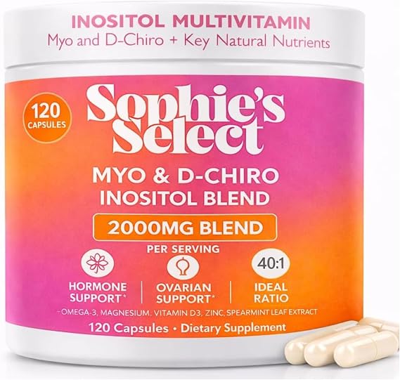 Myo-Inositol & D-Chiro Inositol 2000 mg per Serving - Inositol Supplement for Women 40:1 Formula with Spearmint, Vitamin D3, Zinc & Magnesium - Hormone Balance, Ovarian Support - 120 Capsules 1 Pack
