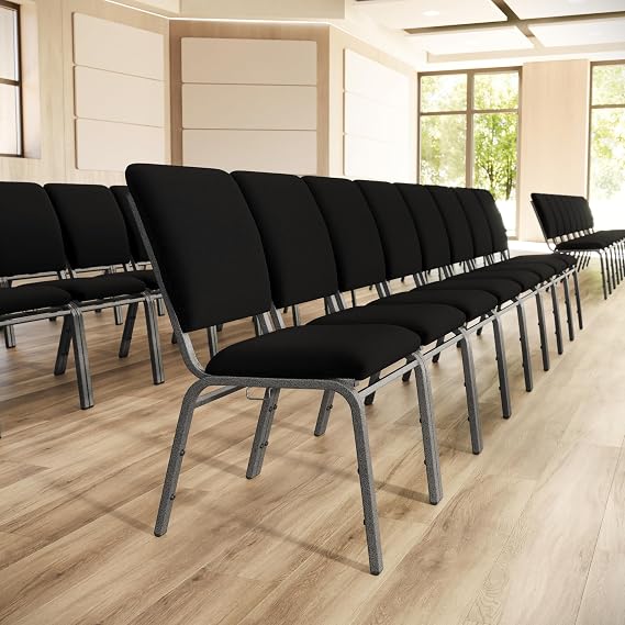 Black Multipurpose Church Chairs - 18.5 in. Wide