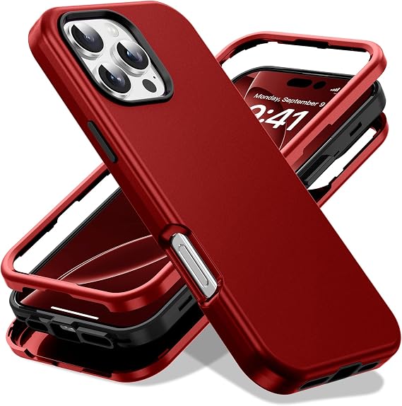 Designed for iPhone 16 Pro Max Case 6.9''with [Military Drop Protection][Compatible with Mag-Safe] Shockproof 16 Pro Max Phone Case for Men Wowen,Red
