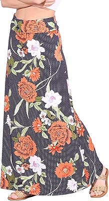 Popana Long maxi skirts for women High Waisted Flowy Long Skirt for Women, Casual A-Line Plus Size Maxi Skirt