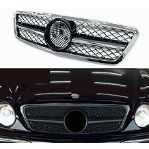 メルセデス ベンツ互換 C クラス W203 2000-2006 用クロームフロントバンパーグリル適合