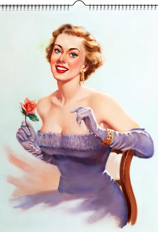 2027 Wall Calendar [12 pages 8"x12"] Vintage Pinup Girls Magazine Illustrations
