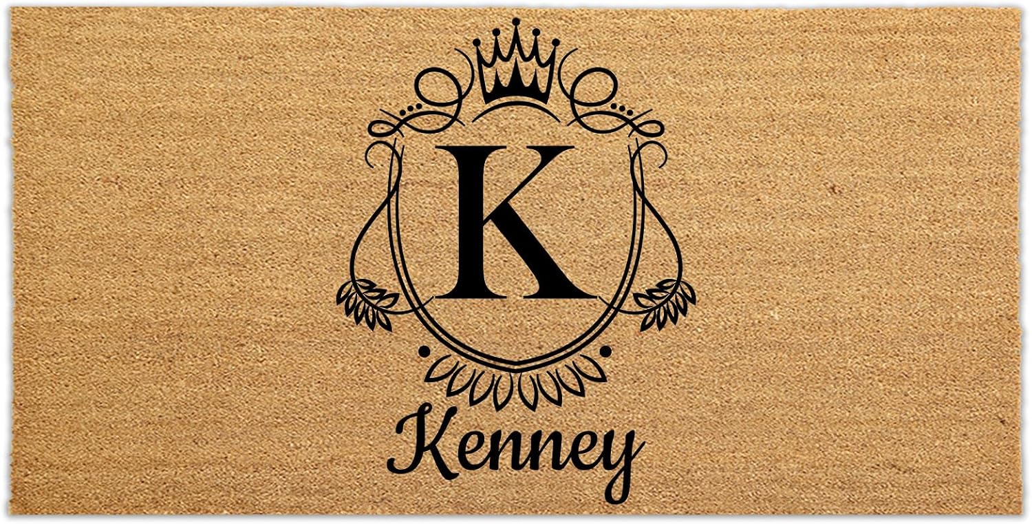 Personalized Door Mat - with PVC Anti-slip Bottom, Custom Indoor or Outdoor Entrance Welcome Doormat, Home Decor, Housewarming Gift, 24 Designs, 6 Sizes - Coconut Palm Fiber Floor Mats