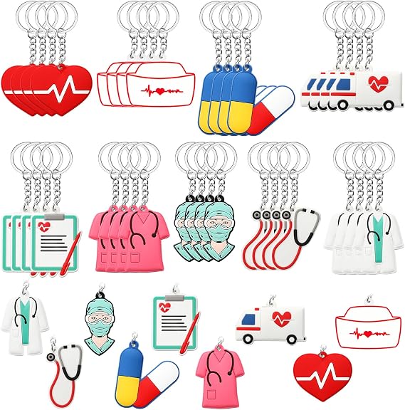 Henoyso 36 Pcs 36 Pcs Nurse Keychains Bulk Medical & Doctor Graduation Gifts for Women (Fresh Style)