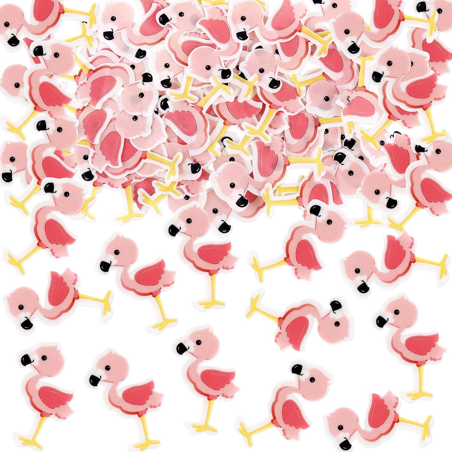 40 Pack Edible Flamingo Cupcake Toppers Summer Theme Edible Wafar Paper Baby Shower Birthday Party Cupcake Picks Anniversary Party Decorations Supplies flamingo