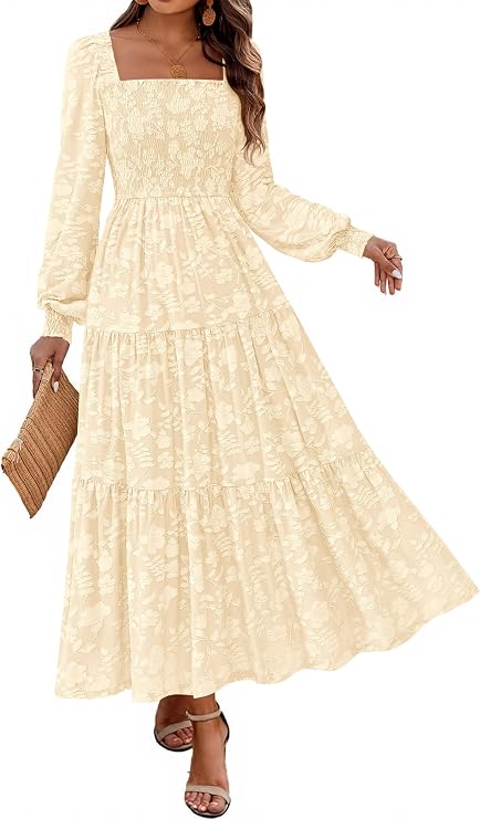 KIRUNDO Long Sleeve Wedding Guest Dress for Women Fall