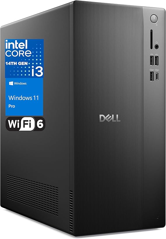 Dell ECT1250 Tower PC Desktop Computer for Home Business Student, 13th Gen Intel 4-Core Processor, 32GB DDR5 RAM, 1TB PCIe SSD, WiFi 6, Bluetooth, DisplayPort, HDMI, Type-C, Windows 11 Pro