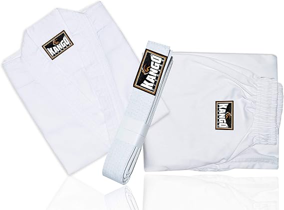 Karate Uniform 8oz for Kids & Adults Midweight Student Karate Gi Martial Arts Uniform Free Belt (White, Size 7/200CM (6'5"-6' 7"))