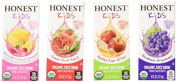 Honest Kids Organic Fruit Juice Drink Boxes, Assorted Flavors, 329.34 oz