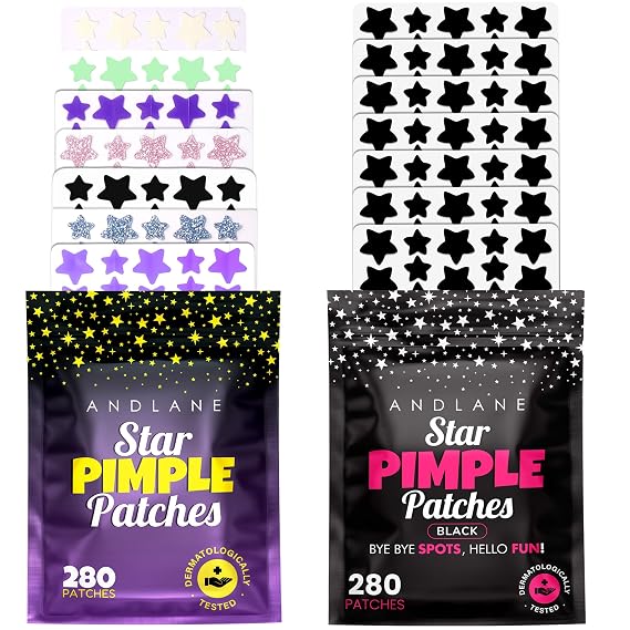Andlane 280 Pcs Multicolor + 280 Pcs Black Star Pimple Patches
