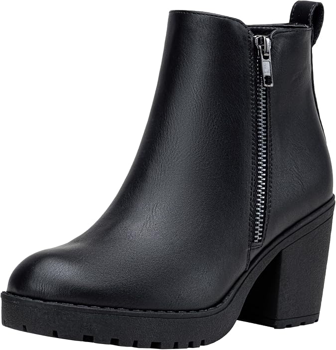 Vepose Women's Ankle Chunky Heeled Platform Booties