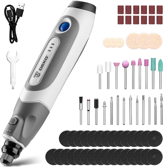 Mini Cordless Rotary Tool:DEKOPRO 3.6V Rotary Tool Variable Speed Display with Type-C Charging, Power Rotary Tool with 70 Accessories for Sanding, Engraving, Polishing, Drilling, Cutting, DIY