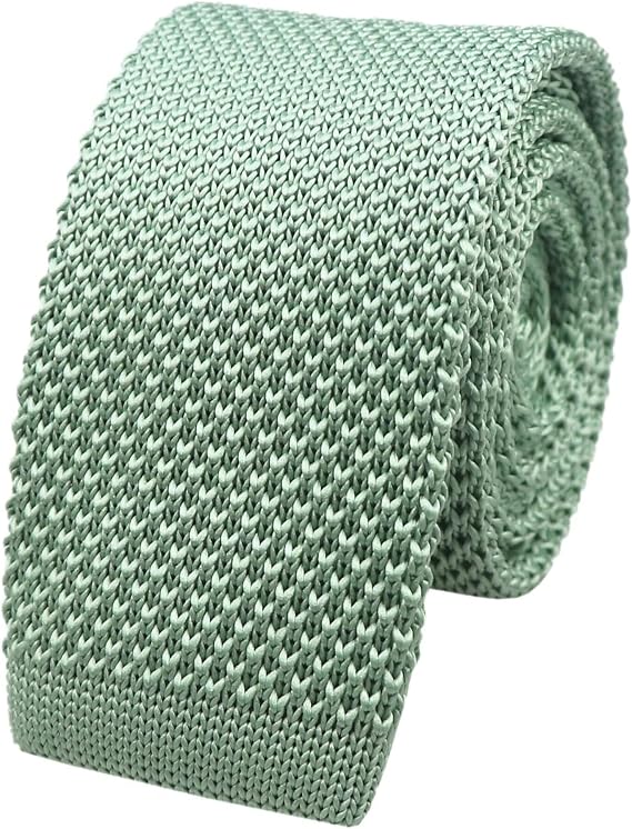 Men's Casual 2" Knit Tie Vintage Necktie Smart Sock Ties Square-Cut