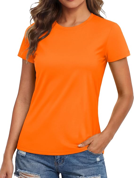 MAGCOMSEN Women's Workout Tops Short Sleeve Shirts UPF 50+ Quick Dry Athletic Sun Protection Rash Guard for Women