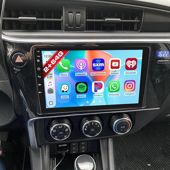 [Roinvou] 2+64G 9" Android15 Car Radio for Toyota Corolla 2017 2018 2019 | 9" Touch Screen Car Stereo with Wireless CarPlay/Android Auto/Mirror Link/5GHz WiFi/BT/EQ/FM/RDS/GPS/SWC/Backup Camera
