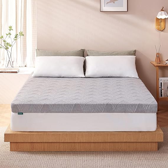 Mattress Topper Single Bed 10cm Thick with Bamboo Fibre Cover | Dual-Sided Firmness Design, Washable Bamboo Fibre Cover, Zoned Design, Anti-Slip Dots, 100-Night Trial, OEKO-TEX Certified