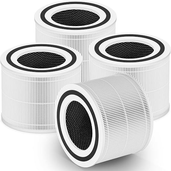 4 Pack 240 Replacement Filter Compatible with Puro Air 240 Air Purifier, 3-in-1 High-Efficiency Filtration with Activated Carbon for Air Pollutants, Pets, Odor and Smoke, For Home Bedroom Large Room