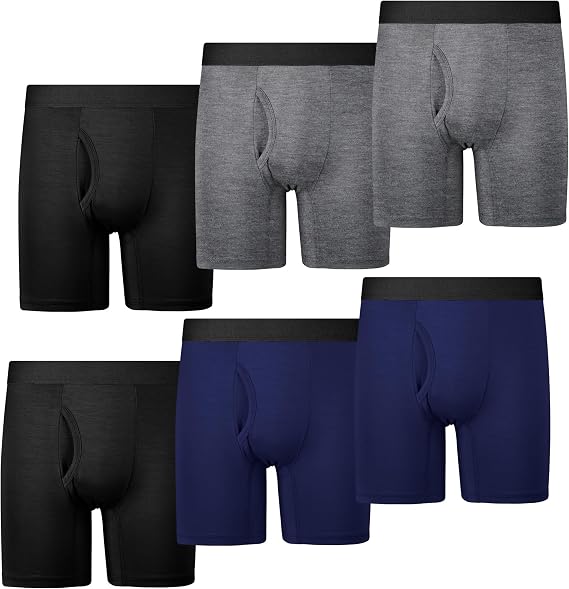 Boys Boxer Briefs 6-Pack, Moisture-Wicking Underwear with Fly | Ultra Soft & Lightweight Boys Underwear, Tagless, Helps Reduce Ride Up, Elastic Waistband for School, Travel and Daily Wear