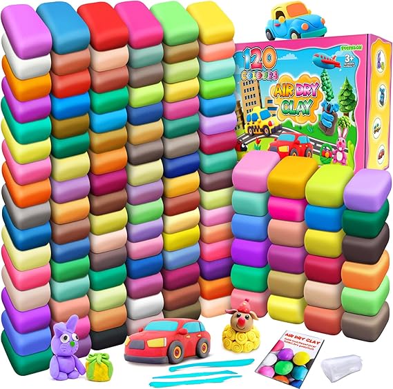 ESSENSON Air Dry Clay, 120 Colors, Modeling Clay for Kids | DIY Molding Magic Clay, Gift for Kids