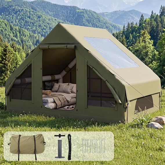 Inflatable Tent for Camping with Skylight, Blow Up Tents