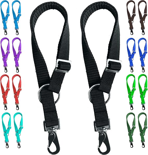 Majestic Ally Pack of 2 Horse Water Bucket Strap Hangers - Adjustable 18 to 30 length for Indoor or Outdoor Use
