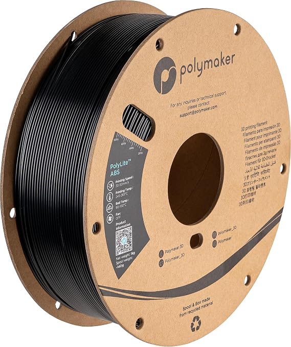 Polymaker ABS Filament Black 1KG 1.75mm, Heat Resistant, Strength