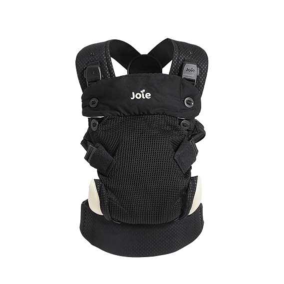 Joie Savvy Lite Air 3-in-1 Baby Carrier Lightweight, Ergonomic Baby Carrier with 3 Carry Positions, Breathable Fabric, Padded Straps, and Lumbar Support (Jet)