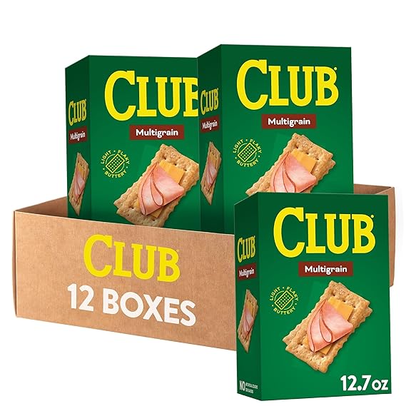 Club Crackers, Lunch Snacks, Snack Crackers, Multigrain, 152.4oz (12 Boxes)