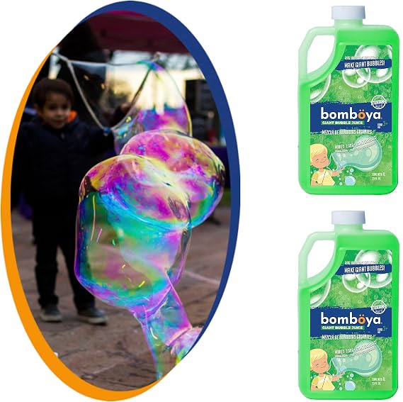 Bomboya Giant Bubble Liquid & Bubble Machine 2-Pack (2L Bubble Soap) (2-Pack)