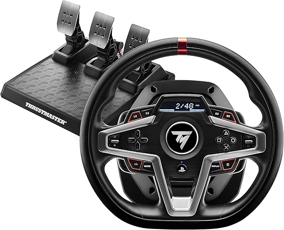 Playstation公式ライセンスThrustmaster スラストマスター ハンコン T248 グランツーリスモ PS5 PS4 PC ハンドルコントローラー レーシングゲーム フォースフィードバックシステム 多機能画面 ペダルセット 国内正規品1年間メーカー保証 ブラック