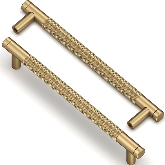 10 Pack Champagne Bronze Knurled Cabinet Pulls 6.3 Inch(160mm) Kitchen Cabinet Handles Cabinet Hardware Drawer Pulls